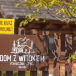 Detal dachu Domu z Widokiem z widokiem na góry w tle